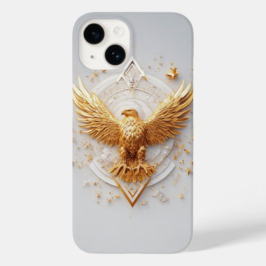 Coques Case-Mate iPhone Emblème d'aigle doré avec étoiles décoratives (Verso)