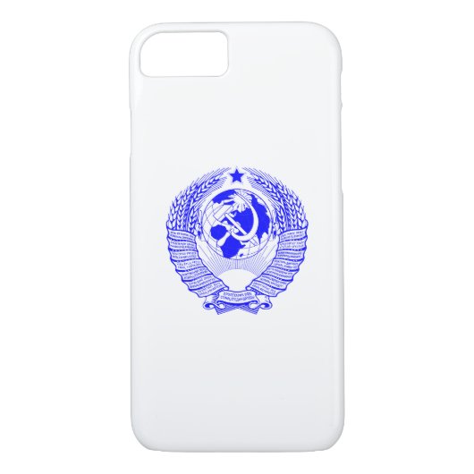 Coques Case-Mate iPhone Emblème d'État bleu de l'URSS (Dos)