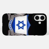 Coques Case-Mate iPhone Emblème du drapeau israélien (Verso (horizontal))