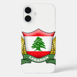 Coques iPhone 16 Emblème du drapeau libanais