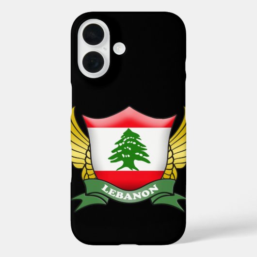 Coques Case-Mate iPhone Emblème du drapeau libanais (Verso)
