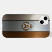 Coques Case-Mate iPhone Emblème Monogramme Doré A (Verso (horizontal))