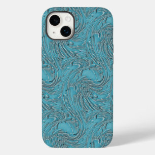 Coque Pour iPhone 14 Plus Embossé En Turquoise