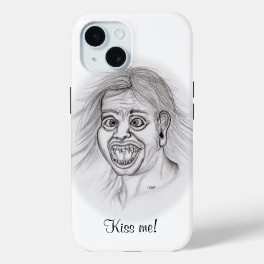Coques Case-Mate iPhone Embrasse-moi ! - Crayon dessin noir et blanc (Verso)
