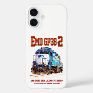 Coques iPhone 16 EMD GP38-2 Locomotive diesel GATX bleu et blanc