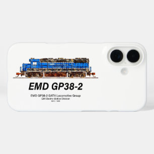 Coques iPhone 16 EMD GP38-2 Locomotive diesel GATX bleu et blanc