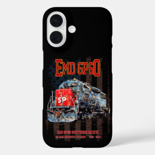 Coques iPhone 16 EMD GP60 Diesel Locomotive et drapeau américain