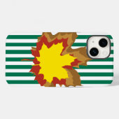 Coques Case-Mate iPhone Emerald Autumnal Stripes avec Feuilles (Verso (horizontal))