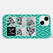 Coques Case-Mate iPhone Emerald & Black Instagram 5 Photo Collage Monogram (Verso (horizontal))