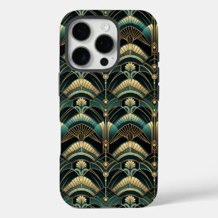 Coques iPhone 16 Pro Emerald et Gold Art déco Thème