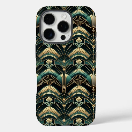 Coques Case-Mate iPhone Emerald et Gold Art déco Thème (Verso)