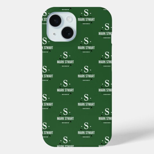 Coques Case-Mate iPhone Emerald Green 1-initial Golfer Monogramme alliage (Verso)
