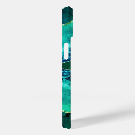 Coques Case-Mate iPhone Emerald green agate marble name script (Verso / Droite)