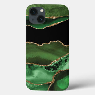 Case-Mate iPhone Case Emerald Green Agate Or Marbre noir Pierre