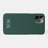 Coques Case-Mate iPhone Emerald Green et White | Monogramme moderne (Dos (Horizontal))