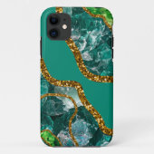 Coques Case-Mate iPhone Emerald Green & Gold Agate Geode (Dos)