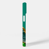 Coques Case-Mate iPhone Emerald Green & Gold Agate Géode Monogramme (Verso / Droite)