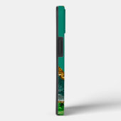 Coques Case-Mate iPhone Emerald Green & Gold Agate Géode Monogramme (Verso / Droite)