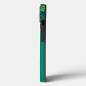 Coques Case-Mate iPhone Emerald Green & Gold Agate Géode Monogramme (Verso / Gauche)