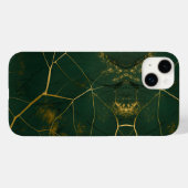 Coques Case-Mate iPhone Emerald Green Marble Gold Parties scintillant (Verso (horizontal))