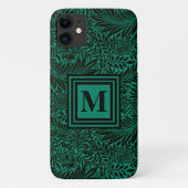 Coques Case-Mate iPhone Emerald Green Monogramme Motif botanique (Dos)