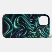 Coques Case-Mate iPhone Emerald Green Satin Waves Phone Case - Luxury Silk (Verso (horizontal))