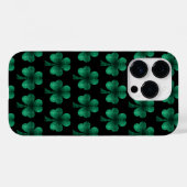 Coques Case-Mate iPhone Emerald Green Sparkles Shamrock motif noir (Verso (horizontal))