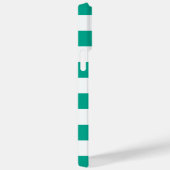 Coques Case-Mate iPhone Emerald Green & White Stried Motif Nom personnalis (Verso / Droite)