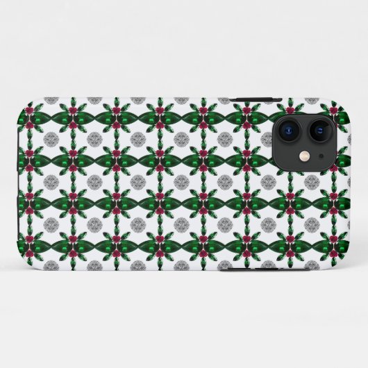 Coques Case-Mate iPhone Emerald Ruby Diamond Gemstone Art Rouge Vert (Dos (Horizontal))