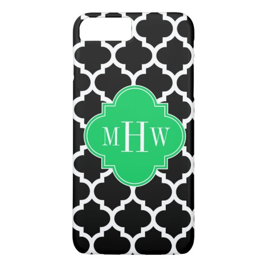 Coques Case-Mate iPhone Emerald Wht Moroccan #5 Navy Name Monogram (Dos)