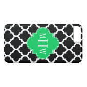 Coques Case-Mate iPhone Emerald Wht Moroccan #5 Navy Name Monogram (Dos (Horizontal))