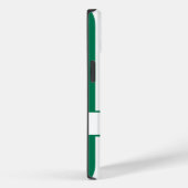 Coques Case-Mate iPhone Émeraude à rayures automnales avec monogramme (Verso / Droite)