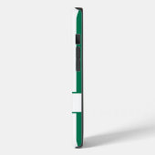Coques Case-Mate iPhone Émeraude à rayures automnales avec monogramme (Verso / Gauche)