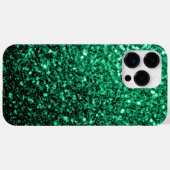 Coques Case-Mate iPhone Émeraude de parties scintillant verte (Verso (horizontal))