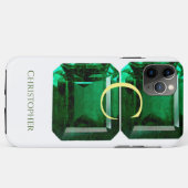 Coques Case-Mate iPhone Émeraude de pierre verte à facettes coques iphone (Dos (Horizontal))
