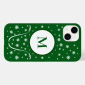 Coques Case-Mate iPhone Émeraude Vert Fleur Power Monogramme Téléphone (Verso (horizontal))