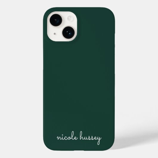 Coques Case-Mate iPhone Émeraude verte | Moderne Monogramme élégant (Verso)