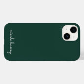 Coques Case-Mate iPhone Émeraude verte | Moderne Monogramme élégant (Verso (horizontal))