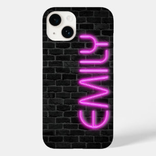 Coque Pour iPhone 14 EMILLE En PINK Lumières Néon