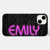 Coques Case-Mate iPhone EMILLE En PINK Lumières Néon (Verso (horizontal))
