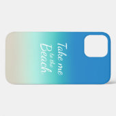 Coques Case-Mate iPhone "Emmenez-moi à la plage" Moderne Blue Ombre (Verso (horizontal))