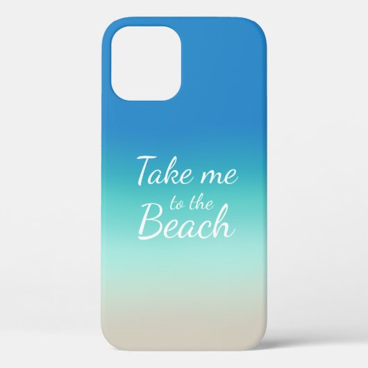 Coques Case-Mate iPhone "Emmenez-moi à la plage" Moderne Blue Ombre (Verso)