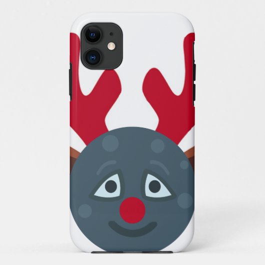 Coques Case-Mate iPhone emoji de lune de rennes de noël (Dos)