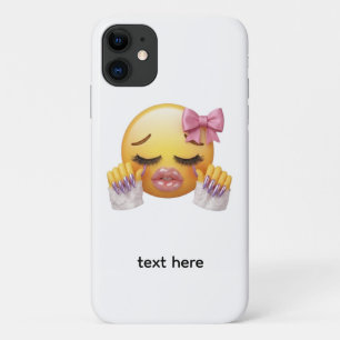 Case-Mate iPhone Case Émoji pleurnicheur impertinent avec nœud rose et o