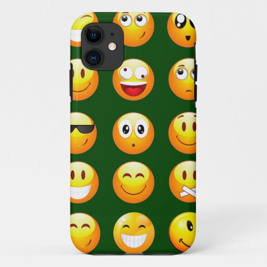 Coques Case-Mate iPhone émoticône vert foncé (Dos)