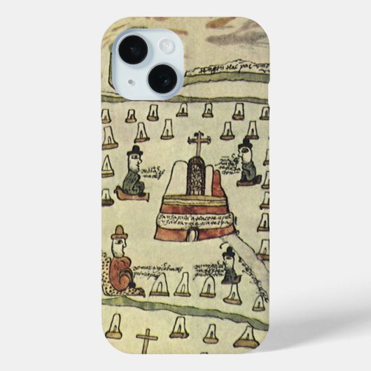 Coques Case-Mate iPhone Empire aztèque de Montezuma, carte antique du mond (Verso)