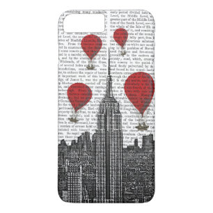 Coque iPhone 7 Plus Empire State Building et Red Hot Air Balloons