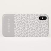 Coques Case-Mate iPhone Empreinte de léopard animal gris et blanc pâle (Dos (Horizontal))