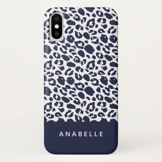 Coques Case-Mate iPhone Empreinte de léopard animal moderne gris pâle et b (Dos)