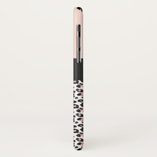 Coques Case-Mate iPhone Empreinte de léopard animal moderne noir, blanc et (Dos/Gauche)